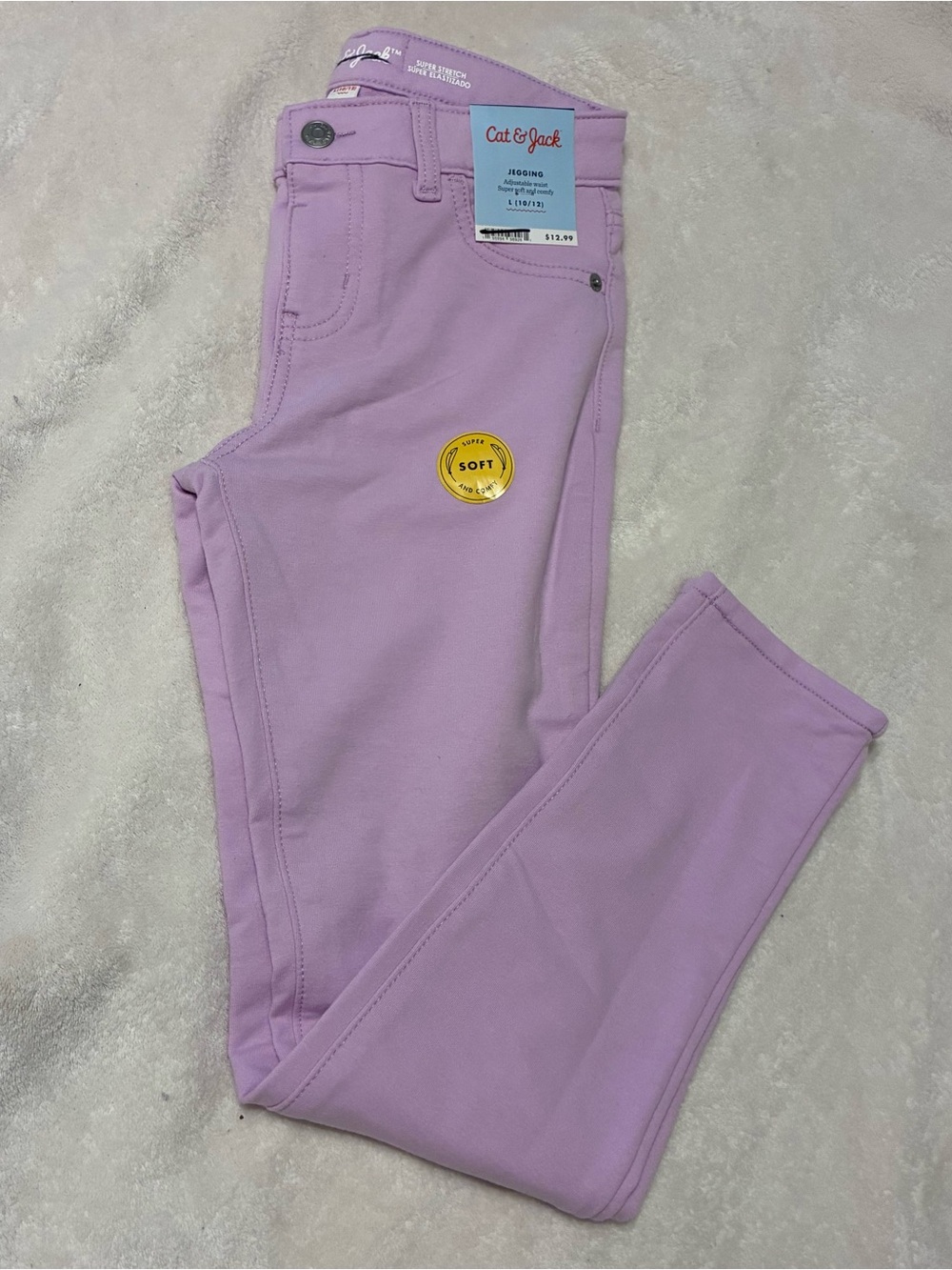 NWT Cat and Jack SUPER SOFT and comfy jeggings Lavender Size Large 10-12